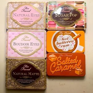 SIX Too Faced Mini Eyeshadow Makeup Palettes Bundle +FREE new Too Faced lipstick
